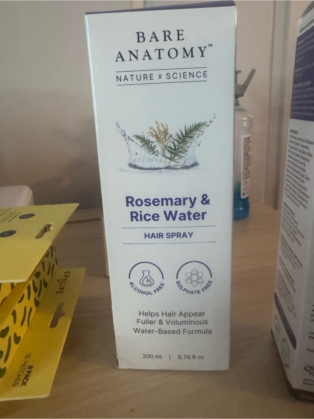 Rosemary & Rice Water Hair Spray - White with Purple Text